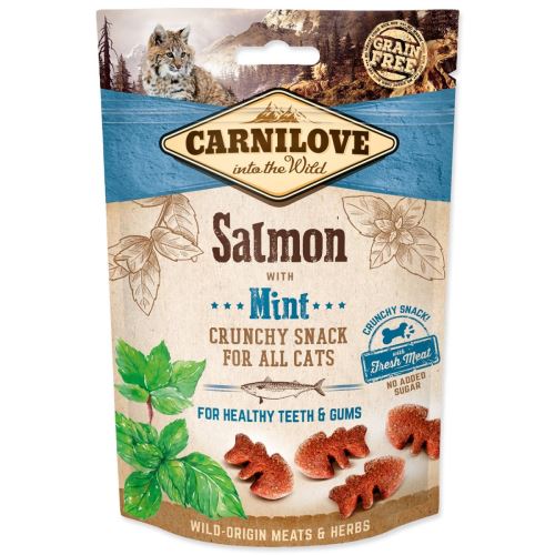 CARNILOVE Cat Crunchy Snack lazac mentával friss hússal 50 g