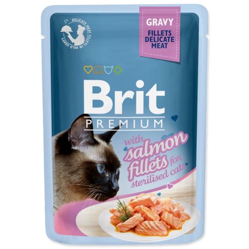 BRIT Prémium macskafilé lazacos mártásban sterilizált 85 g