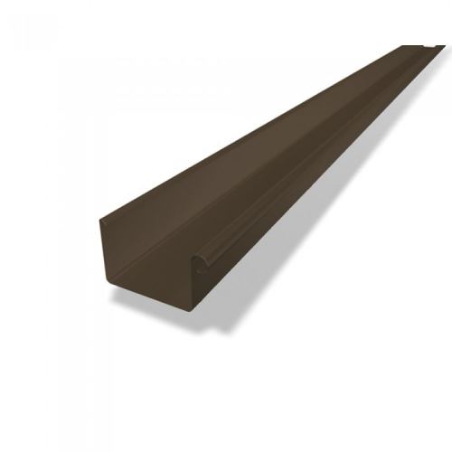 PREFA alumínium szögletes ereszcsatorna, 150 mm széles, 6 m hosszú, sötétbarna P10 RAL 7013