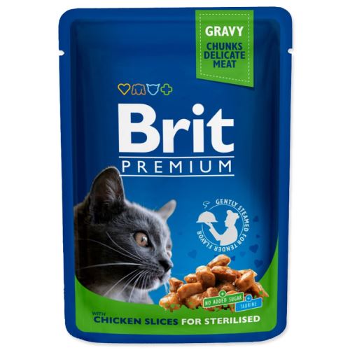 BRIT Prémium macska csirke szelet sterilizált 100 g