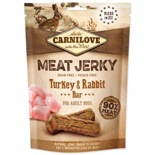 CARNILOVE Jerky Snack pulyka és nyúl szelet 100 g