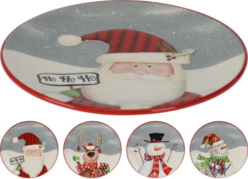 tányér 24cm karácsonyi kerámia dekorok keveréke