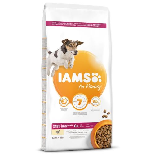 IAMS Dog Senior Small & Medium csirke 12 kg