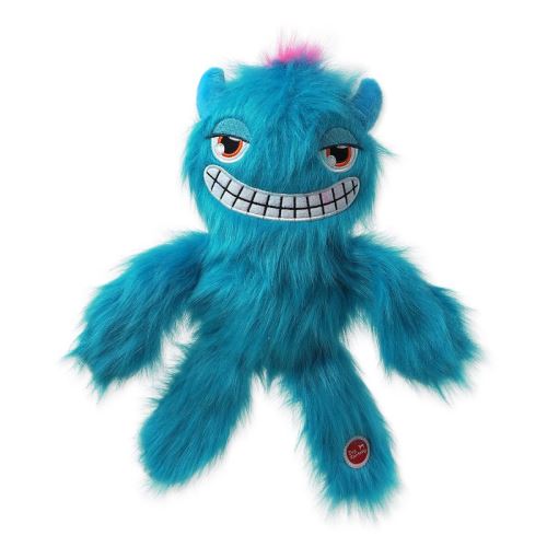 Játék DOG FANTASY Monsters szőrös madárijesztő fütyörészve kék 35 cm