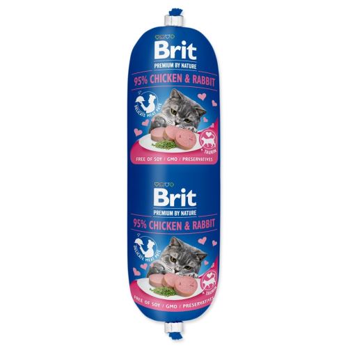 BRIT Premium by Nature kolbász CAT csirke és nyúl 180 g