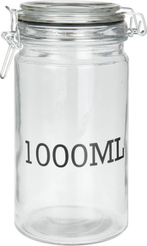Hermetikus üveg 1000ml-es üveg, pattintós záródással, nyomtatva