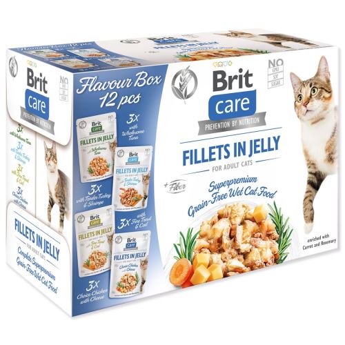 BRIT Care Cat Multipack macska filé zselés ízben dobozban 4 x 3 db 1020 g