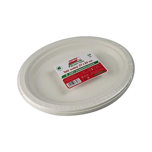Egyszer használatos ovális tányér 26x19cm pép (10db)