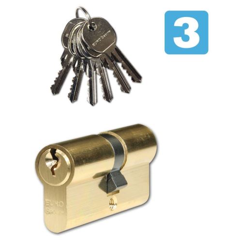 RICHTER henger 30mm+35mm 6 kulcs, biztonsági osztály 3, sárgaréz felületű