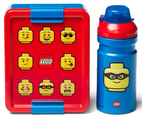 Snack doboz 20x17,3x7,1cm + palack 390ml,PP+ szilikon LEGO ICONIC CLASSIC 2 darabos készlet