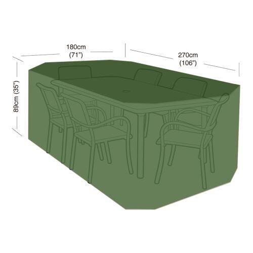 Fedél 6 székhez és téglalap alakú asztalhoz 270x180x89cm (polietilén)