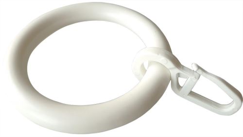 Műanyag gyűrű kampóval, fehér (10db)