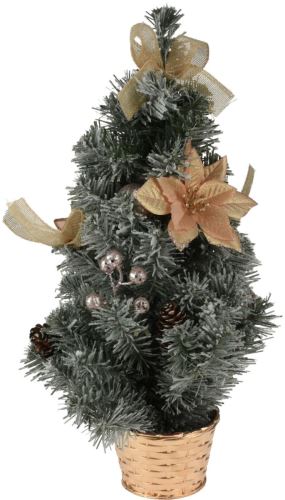 Karácsonyfa cserépben 60cm feldíszített színek keveréke