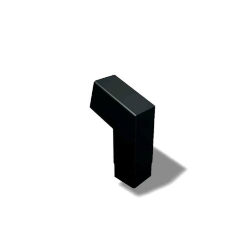 PREFA alumínium négyszögletes könyök 72° rövid 100 x 100 mm, fekete P10 RAL 9005