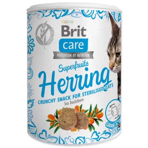 BRIT Care Cat Snack Superfruits Hering homoktövissel 100 g