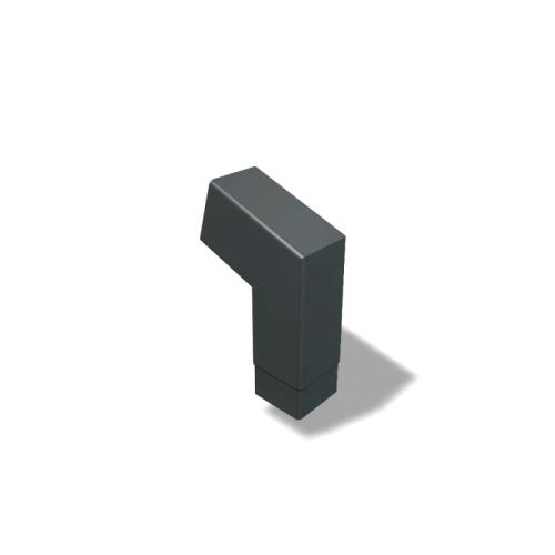 PREFA alumínium négyszögletes könyök 72° rövid 100 x 100 mm, sötétszürke P10 RAL 7043