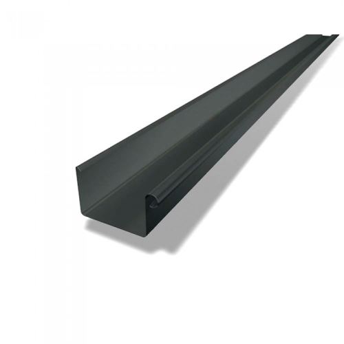 PREFA alumínium szögletes ereszcsatorna, szélesség 150 mm, hossz 3M, sötétszürke P10 RAL 7043