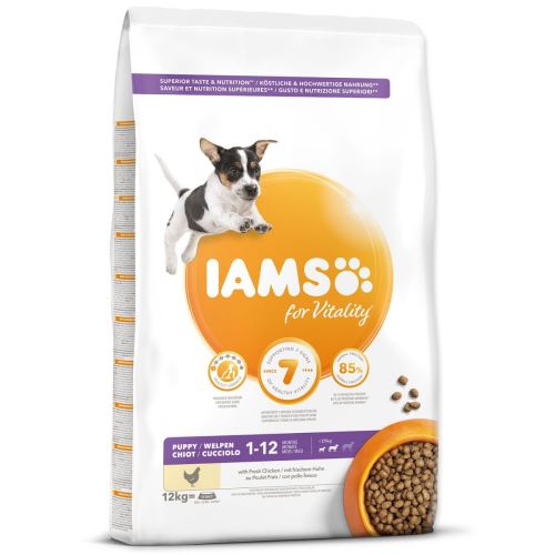 IAMS Dog Puppy Small & Medium csirke 12 kg