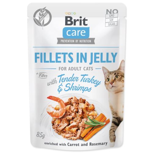 BRIT Care Cat Pouch Tender Turkey & Shrimps in Zselé 85 g