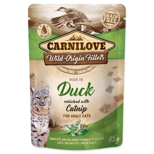 Kapszula CARNILOVE Cat Rich in Duck, macskamentával dúsítva 85 g