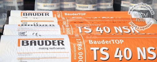 Bauder Top TS 40 NSK SBS módosított, nem diffúziós aszfalt alapréteg (40m2/tekercs)