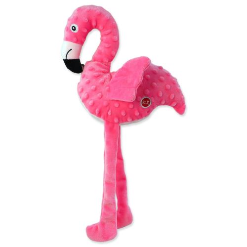 Játék DOG FANTASY Újrahasznosított játék flamingó zörgő szárnyakkal 49 cm
