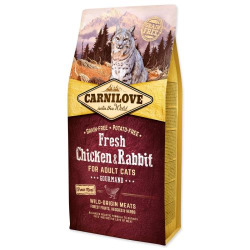 CARNILOVE Fresh Chicken & Rabbit Gourmand felnőtt macskáknak 6 kg