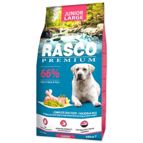 Rasco Premium Junior Nagy csirke rizzsel 15kg
