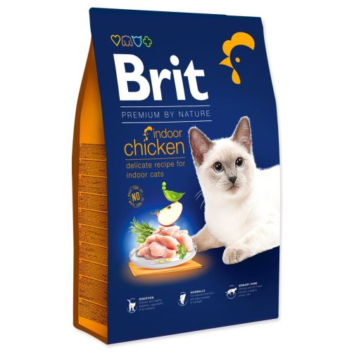 BRIT Premium by Nature Cat Beltéri csirke 8 kg