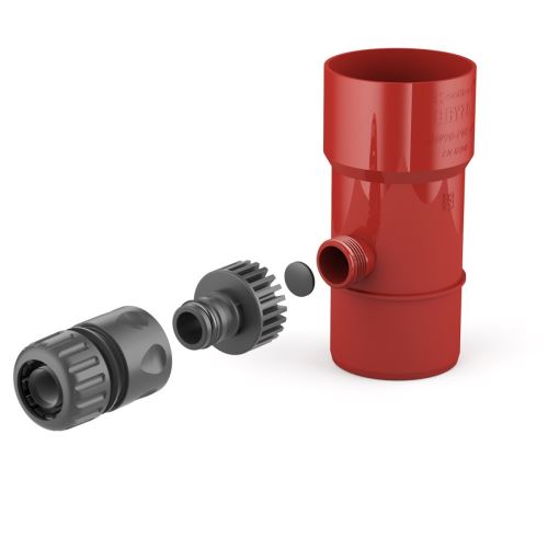 BRYZA esővízgyűjtő Ø 110 mm, 1" menettel, piros RAL 3011