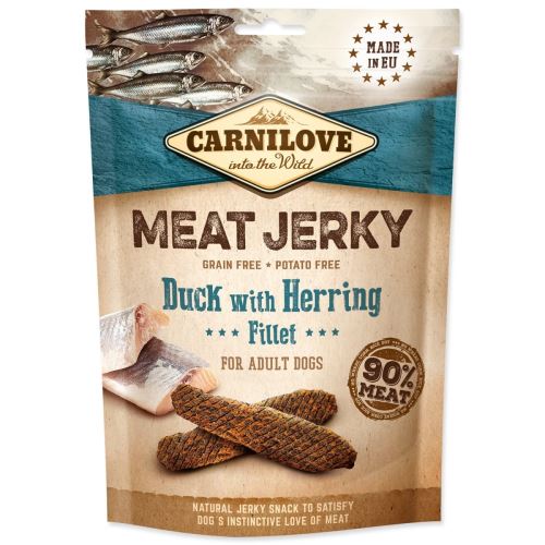 CARNILOVE Jerky Snack kacsa heringfilével 100 g