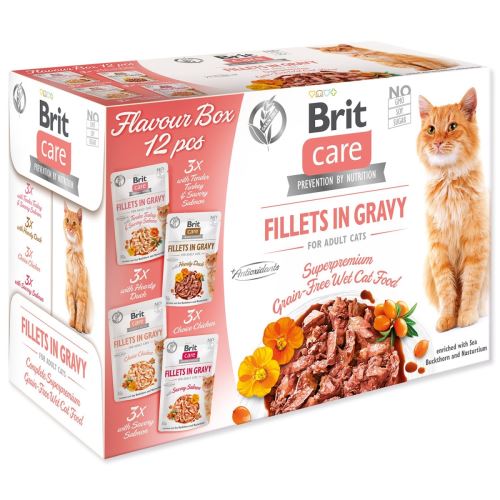 BRIT Care Cat Flavour box Filé mártásban 4 x 3 db 1020 g