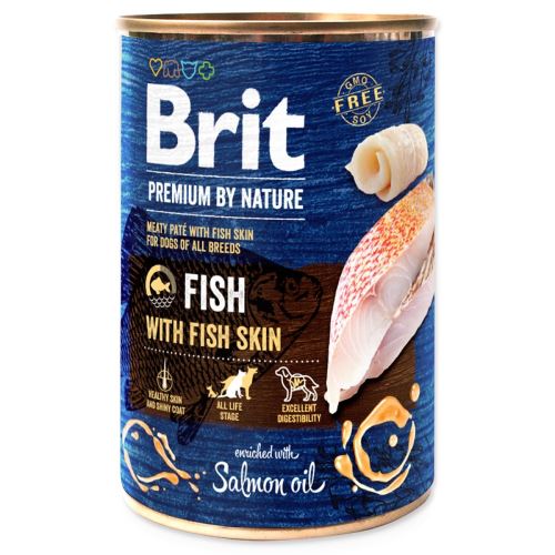 BRIT Premium by Nature halak halbőrrel 400 g