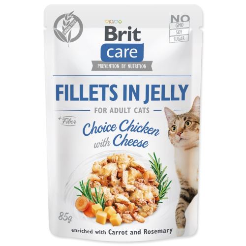 BRIT Care Cat Pouch Choice csirke sajtos zselében 85 g