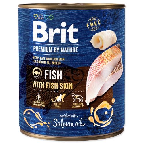 BRIT Premium by Nature halak halbőrrel 800 g
