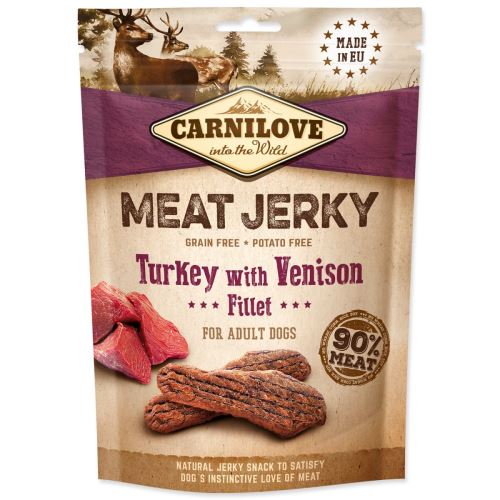 CARNILOVE Jerky Snack pulyka szarvasfilével 100 g