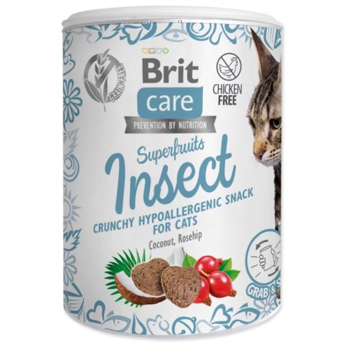 BRIT Care Cat Snack Superfruits Insect kókuszolajjal és csipkebogyóval 100 g