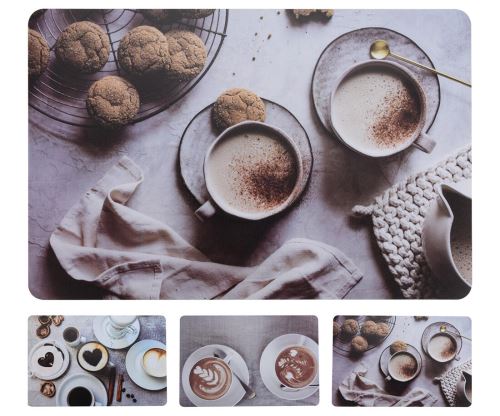 Szőnyegek Coffee 43,5x28,5cm mix 4 féle dekoráció műanyagból