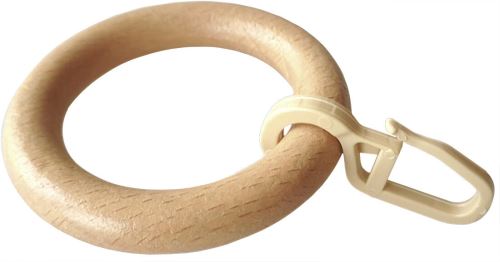 Fából készült gyűrű horoggal, natúr lakkban (10db)