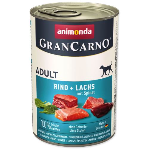 Gran Carno marhahús + lazac + spenót konzerv 400 g