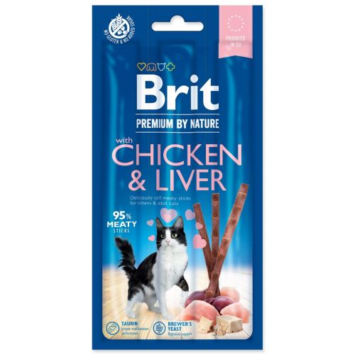 BRIT Premium by Nature Macskapálcika csirkével és májjal 3 db