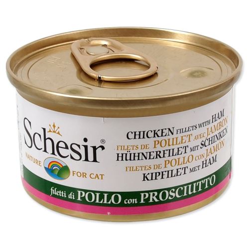 SCHESIR Macskakonzerv csirke + sonka zselében 85 g