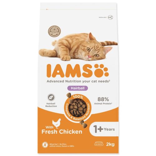 IAMS Cat Adult szőrgombóc csirke 2 kg