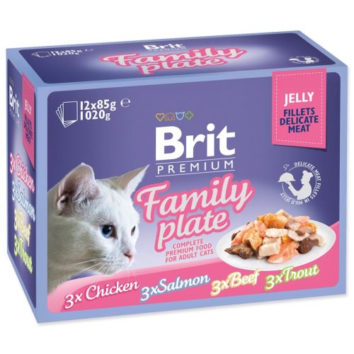 BRIT Prémium macska filé zselében családi tányér 1020 g
