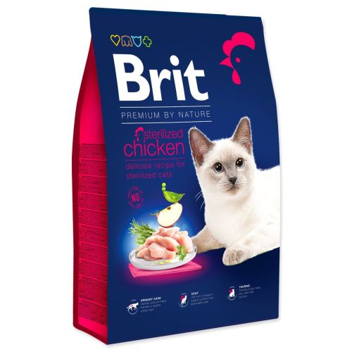 BRIT Premium by Nature Macska Sterilizált csirke 8 kg