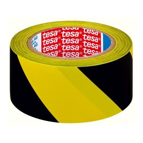 Figyelmeztető szalag 50mmx33m sárga-fekete öntapadós TESA