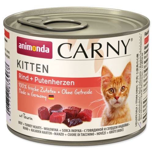 Carny Kitten marhahús + pulykaszív konzerv 200 g