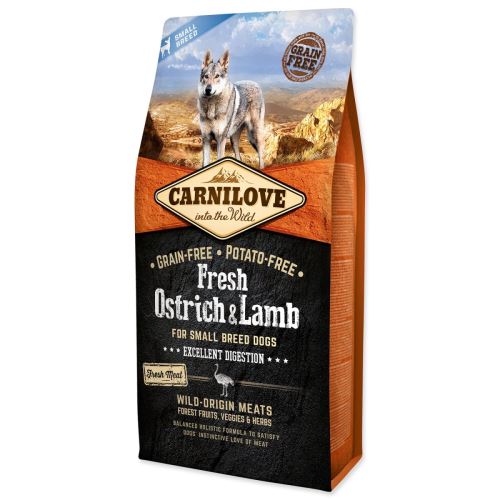 Élelmiszer Carnilove Kistestű kutyáknak Friss strucc és bárány 6kg