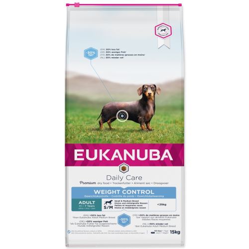 EUKANUBA Daily Care Adult Small & Medium Breed Súlykontroll 15 kg