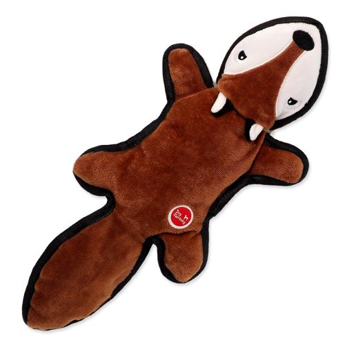 Játék DOG FANTASY Újrahasznosított játék róka, zörgő farokkal 39 cm